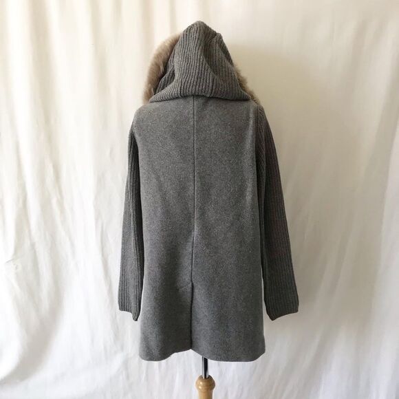 Massimo Dutti faux fur hooded jacket/coat size XS - Picture 8 of 14